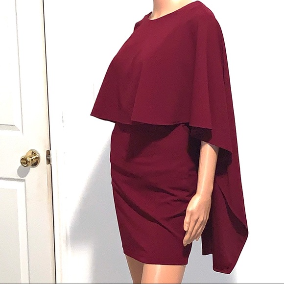 LULU’S Classic Cape Dress - Picture 2 of 16